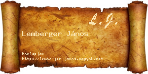 Lemberger János névjegykártya